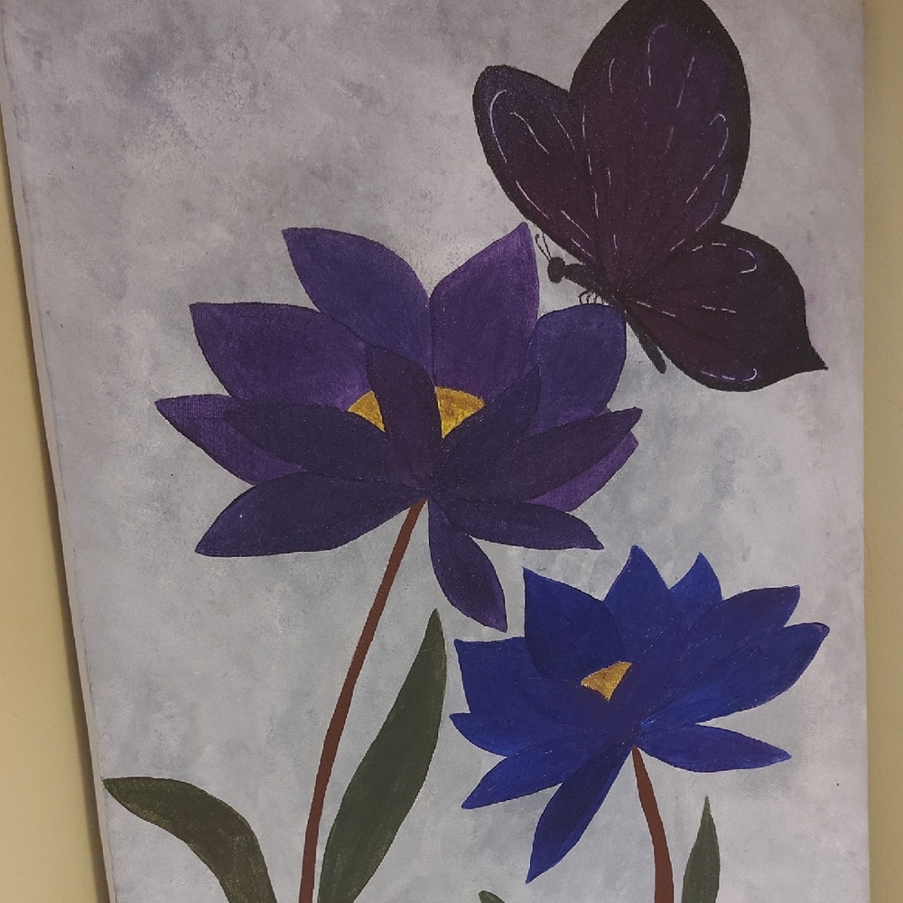 The Normal Brand Purple and Blue Floral Wall Art
